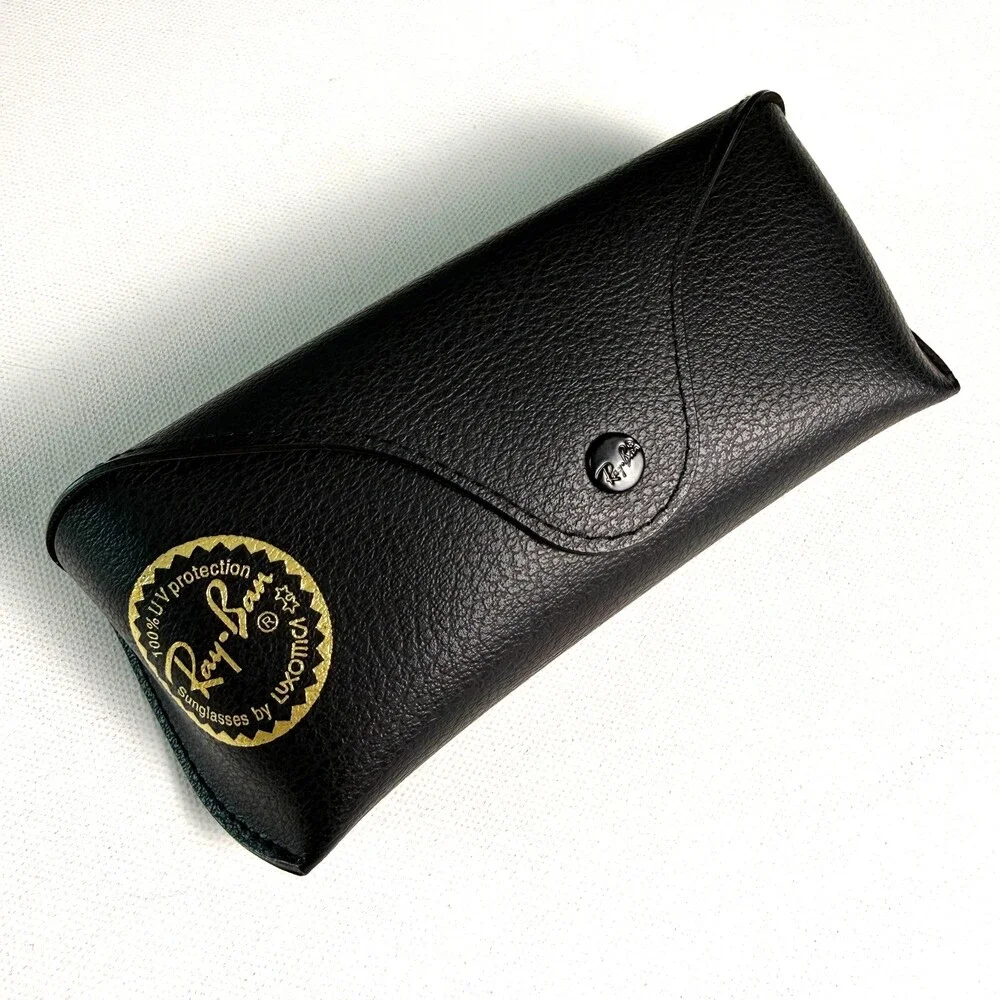 Ray-Ban Sunglasses Case, Authentic Luxottica Case, Gold Seal Cloth & Booklet